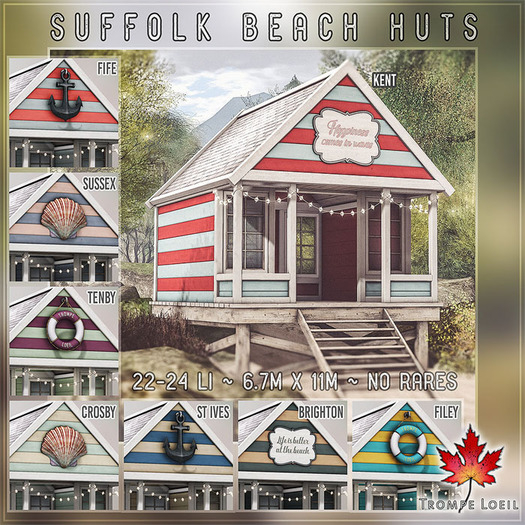 Second Life Marketplace Trompe Loeil Suffolk Beach Hut Kent